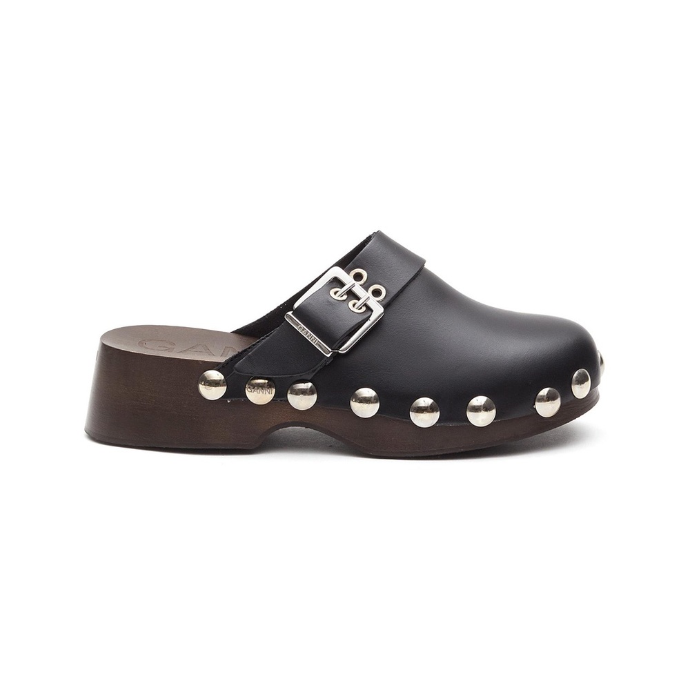 GANNI Studded Leather Clogs
